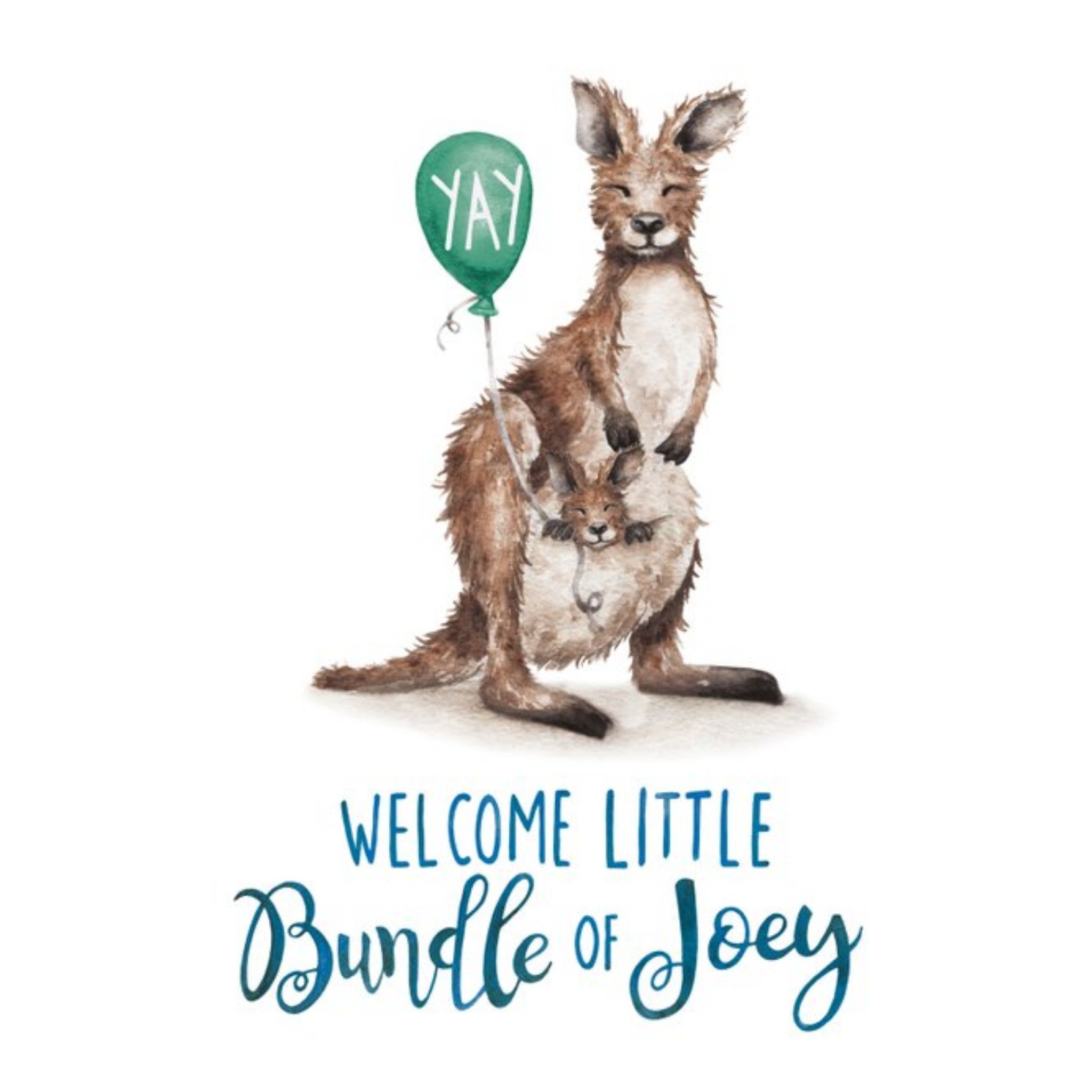 Moonpig Kangaroo Joey Welcome Little Bundle Of Joy Card, Square