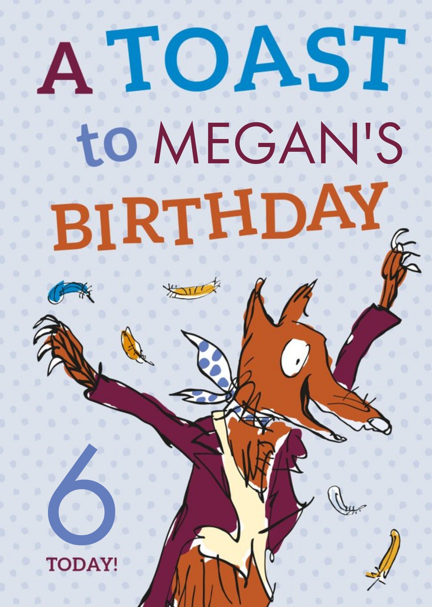 Moonpig Roald Dahl Fantastic Mr Fox A Toast Birthday Card, Large