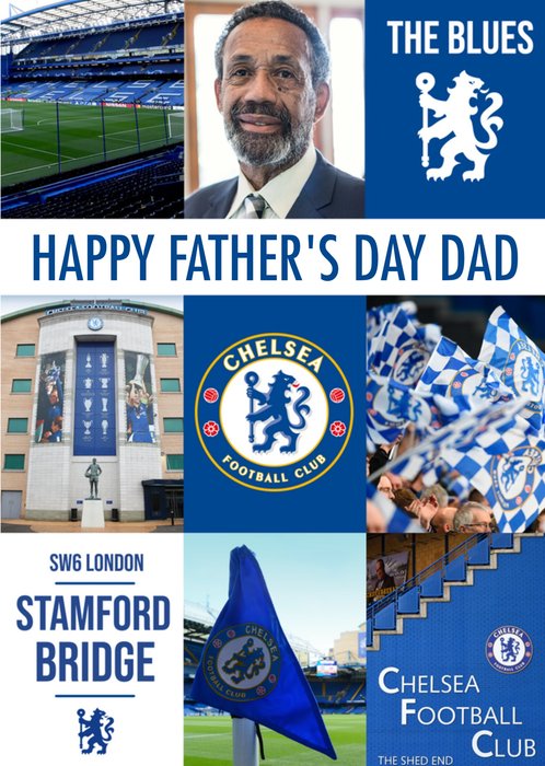 Chelsea Happy Fathers Day Dad Photo Upload Card