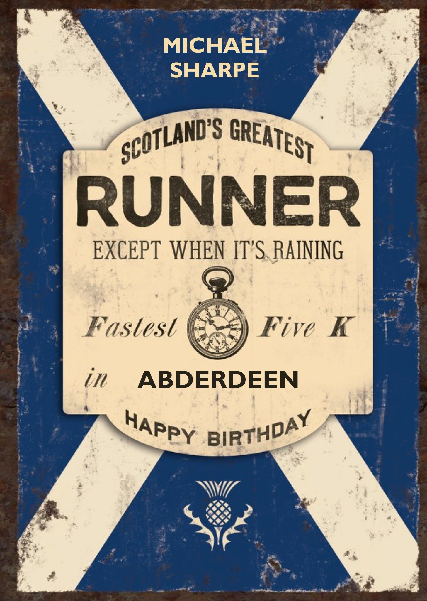 Moonpig Scotlands Greatest Runner Personalised Card, Large