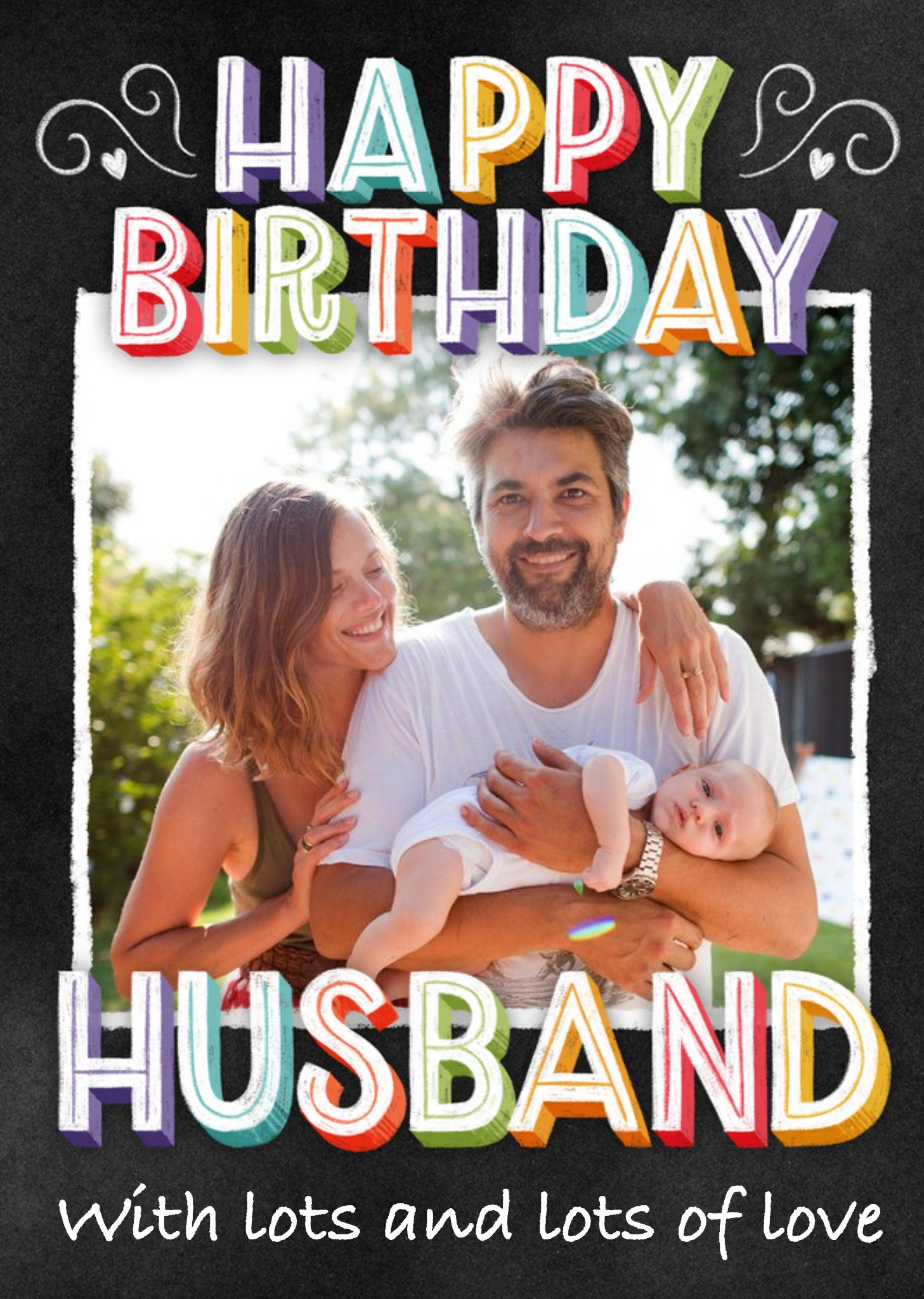 Moonpig Photo Upload Happy Birthday Husband Card, Large