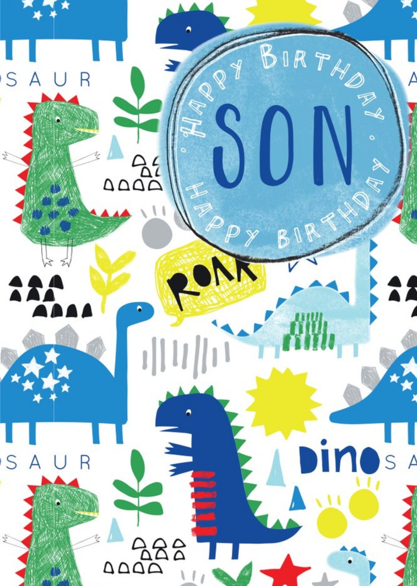 Roar Dinosaur Son Birthday Card Ecard