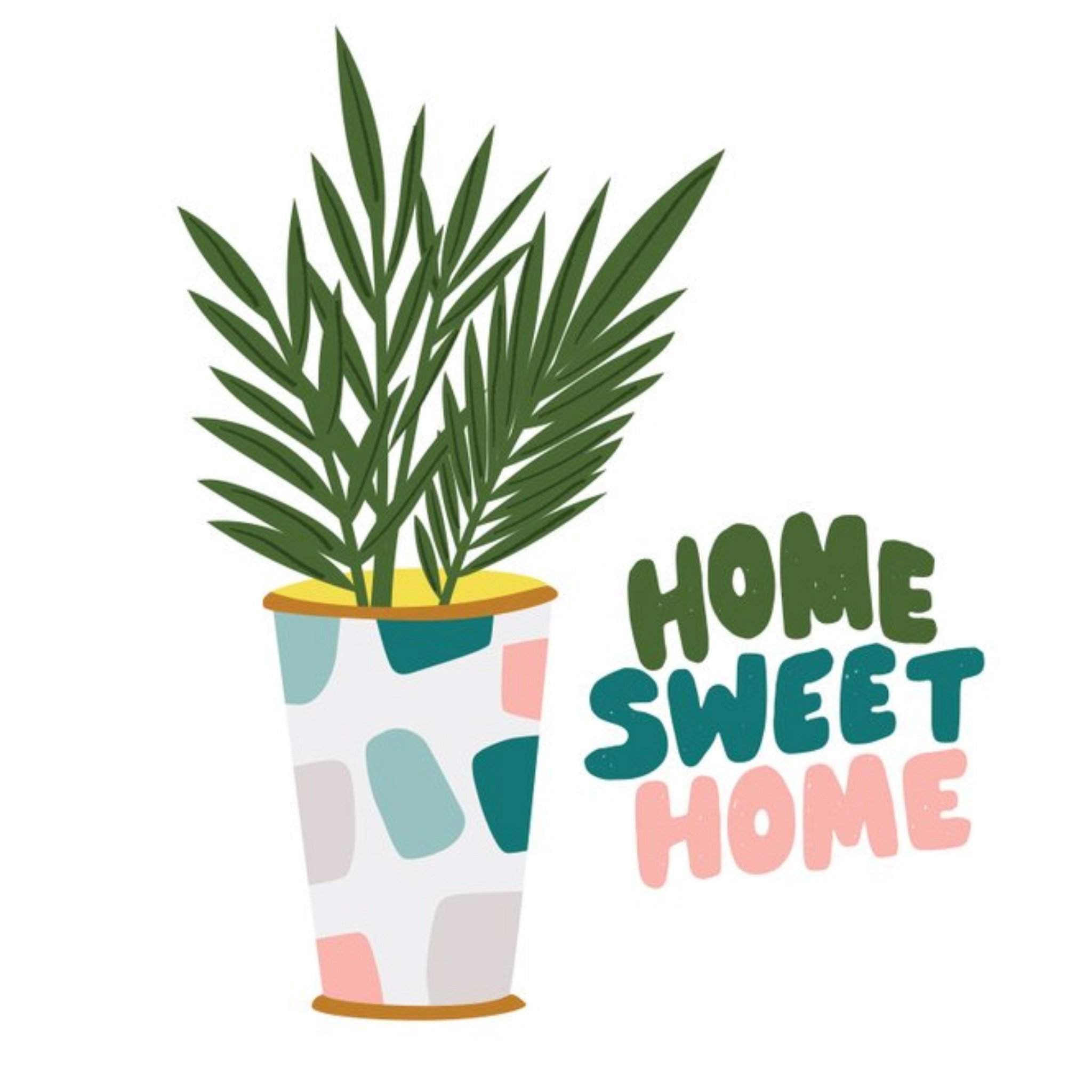 Beck Ng House Plant Cute New Home Card, Square