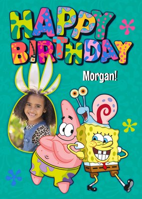 Spongebob Squarepants Funny Photo Upload Birthday Card