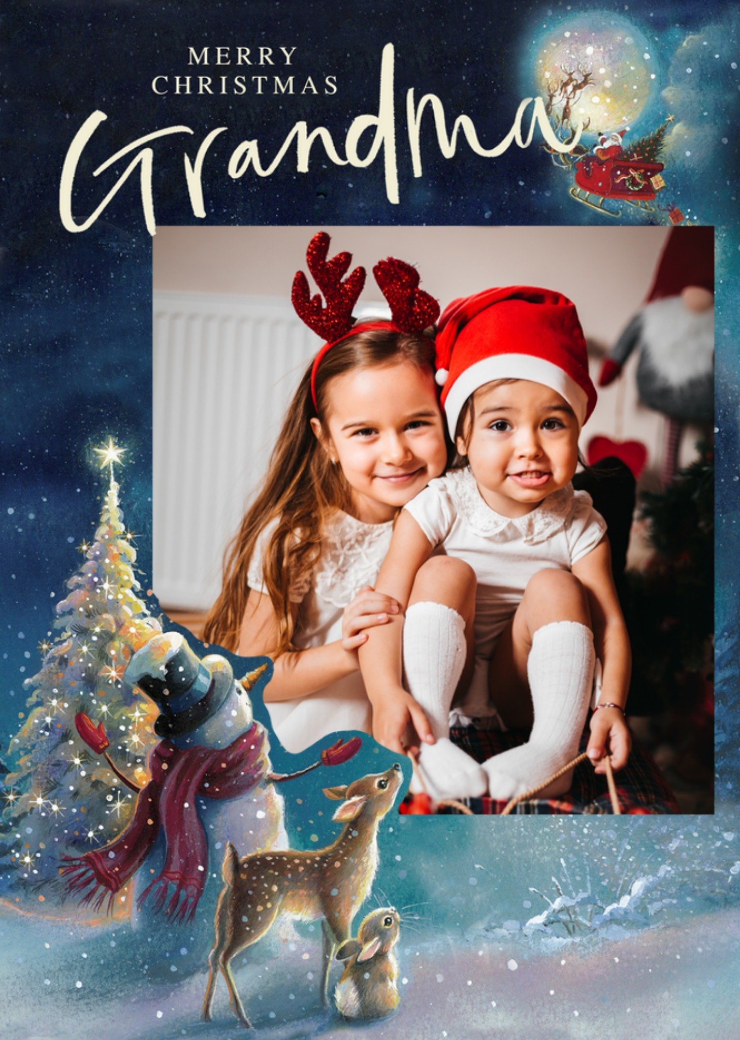 Moonpig Grandma's Photo Upload Christmas Card, Large
