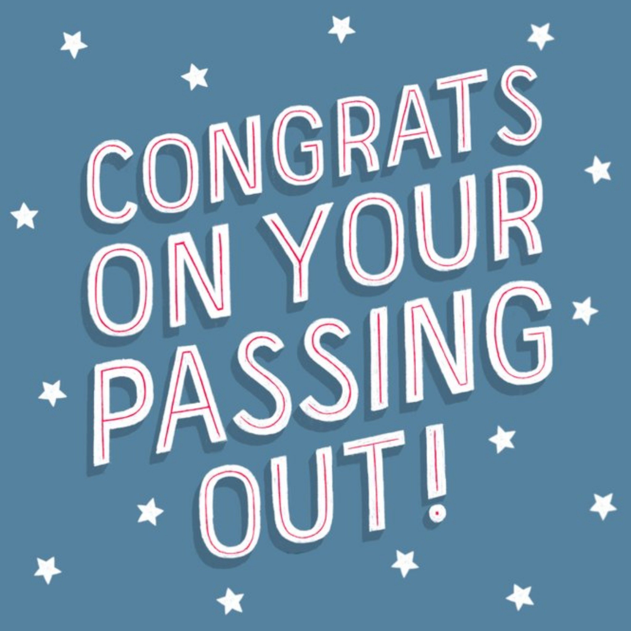Moonpig Typographic Congrats On Your Passing Out Exams Card, Large