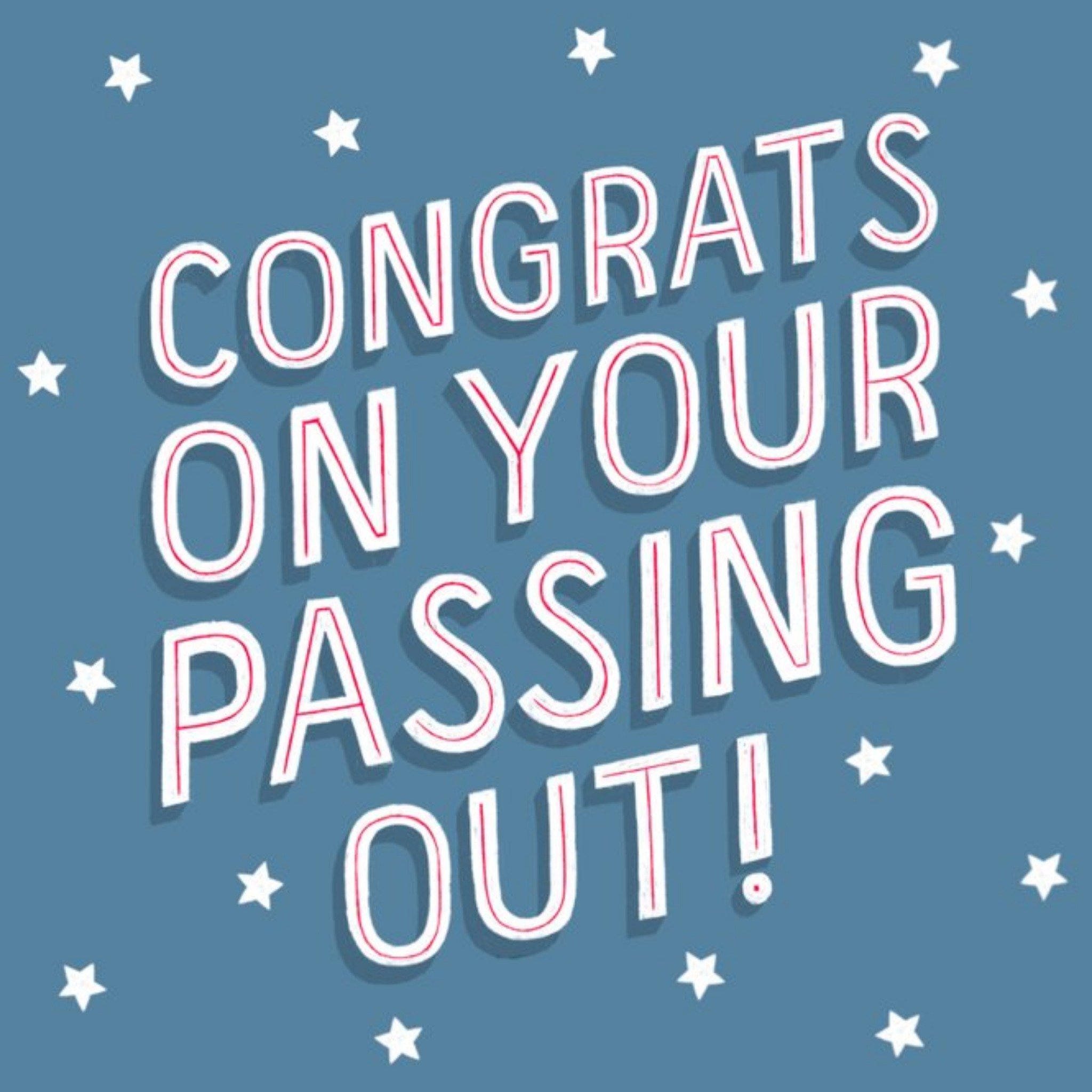 Typographic Congrats On Your Passing Out Exams Card, Square