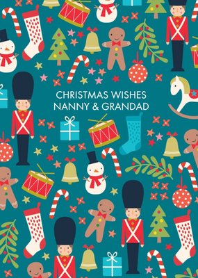 Gingerbread Man Christmas Card Christmas wishes for Nanny & Granda
