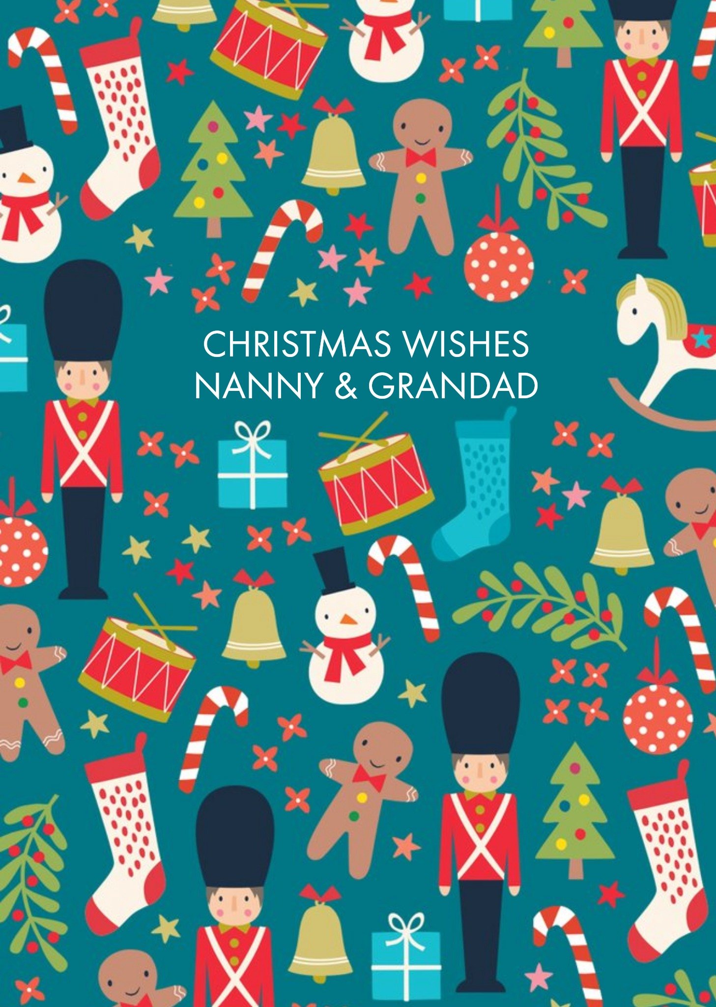 Gingerbread Man Christmas Card Christmas Wishes For Nanny & Granda