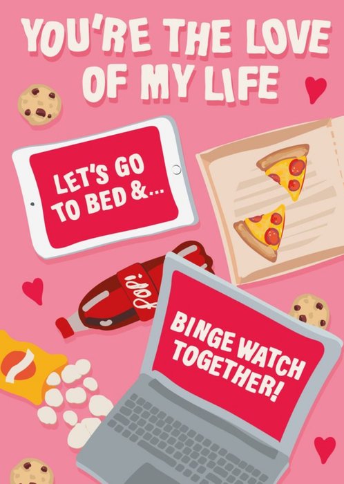 Funny Let's Go To Bed & Binge Watch Together Valentine's Day Card