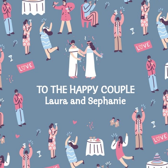 Cute Mrs and Mrs To The Happy Couple Wedding Card