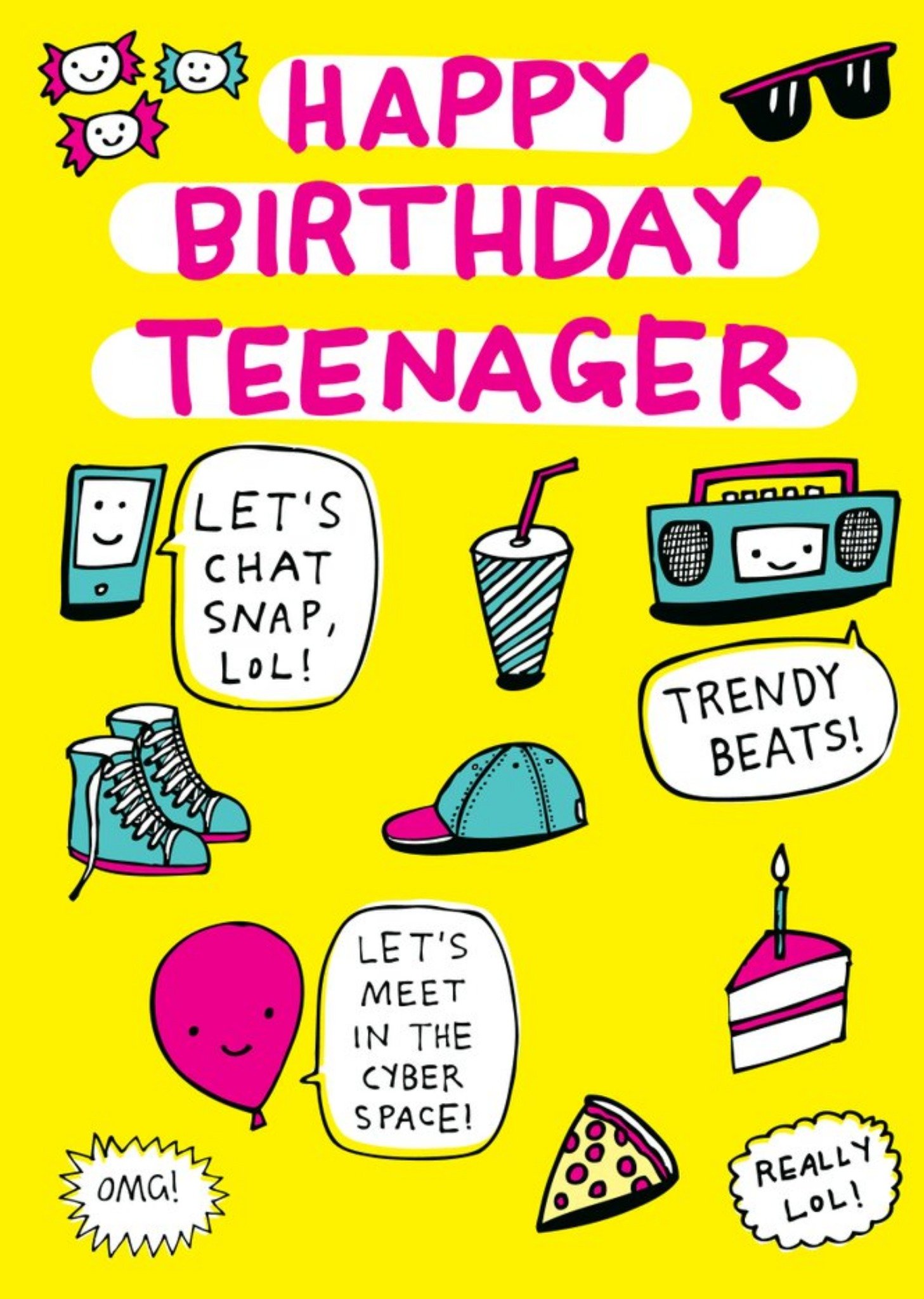 Moonpig Happy Birthday Teenager Card, Large