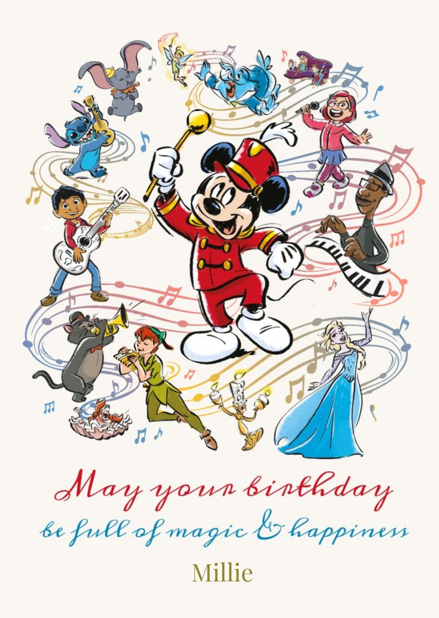 Disney 100 Famous Characters Magic And Happiness Birthday Card Ecard