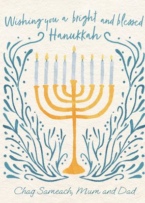 Wishing You A Bright And Blessed Hanukkah Card