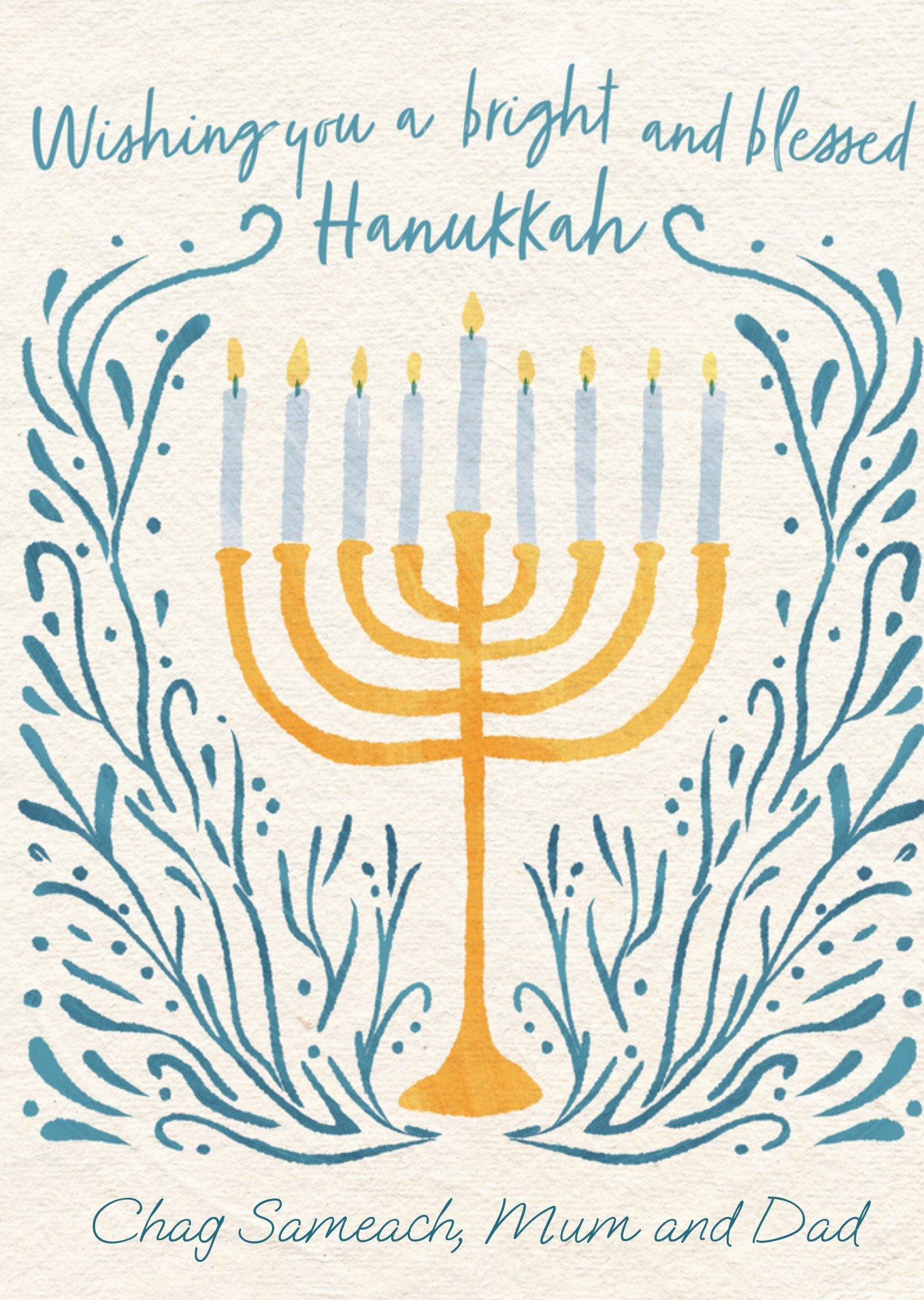 Moonpig Wishing You A Bright And Blessed Hanukkah Card, Large