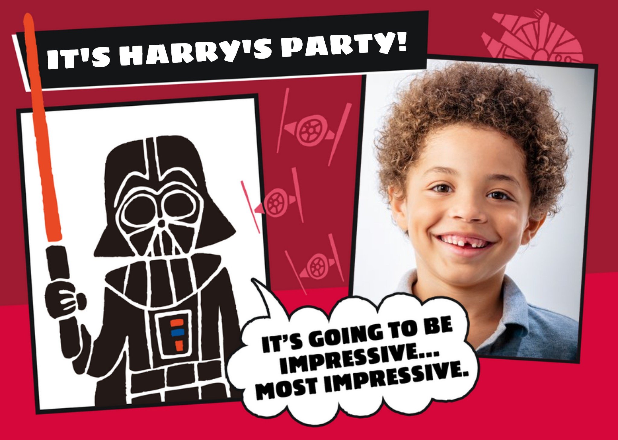 Disney Star Wars Darth Vader Birthday Party Invitation, Standard Card