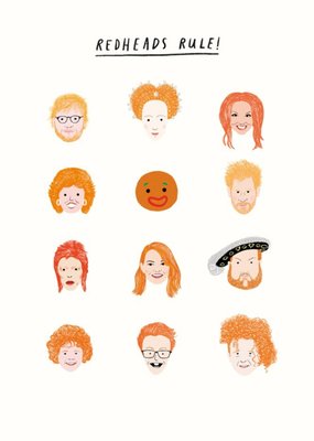 Redheads Rule Famous People With Red Hair Icons Birthday Card