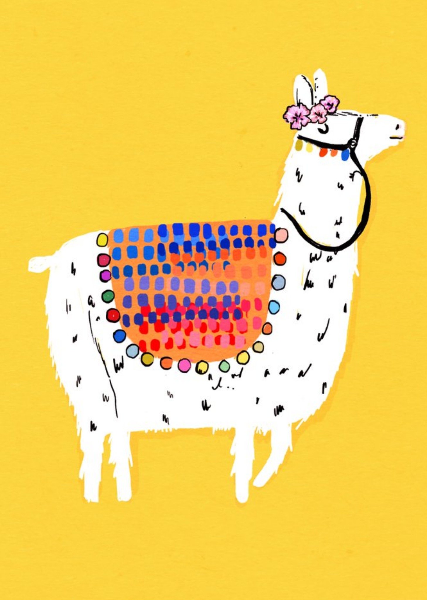 Moonpig Graphic Alpaca Personalised Happy Birthday Card Ecard