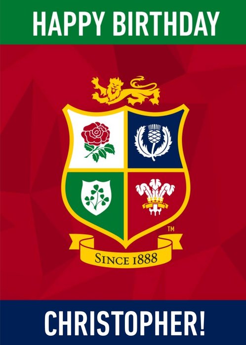 The British And Irish Lions Crest Birthday Card
