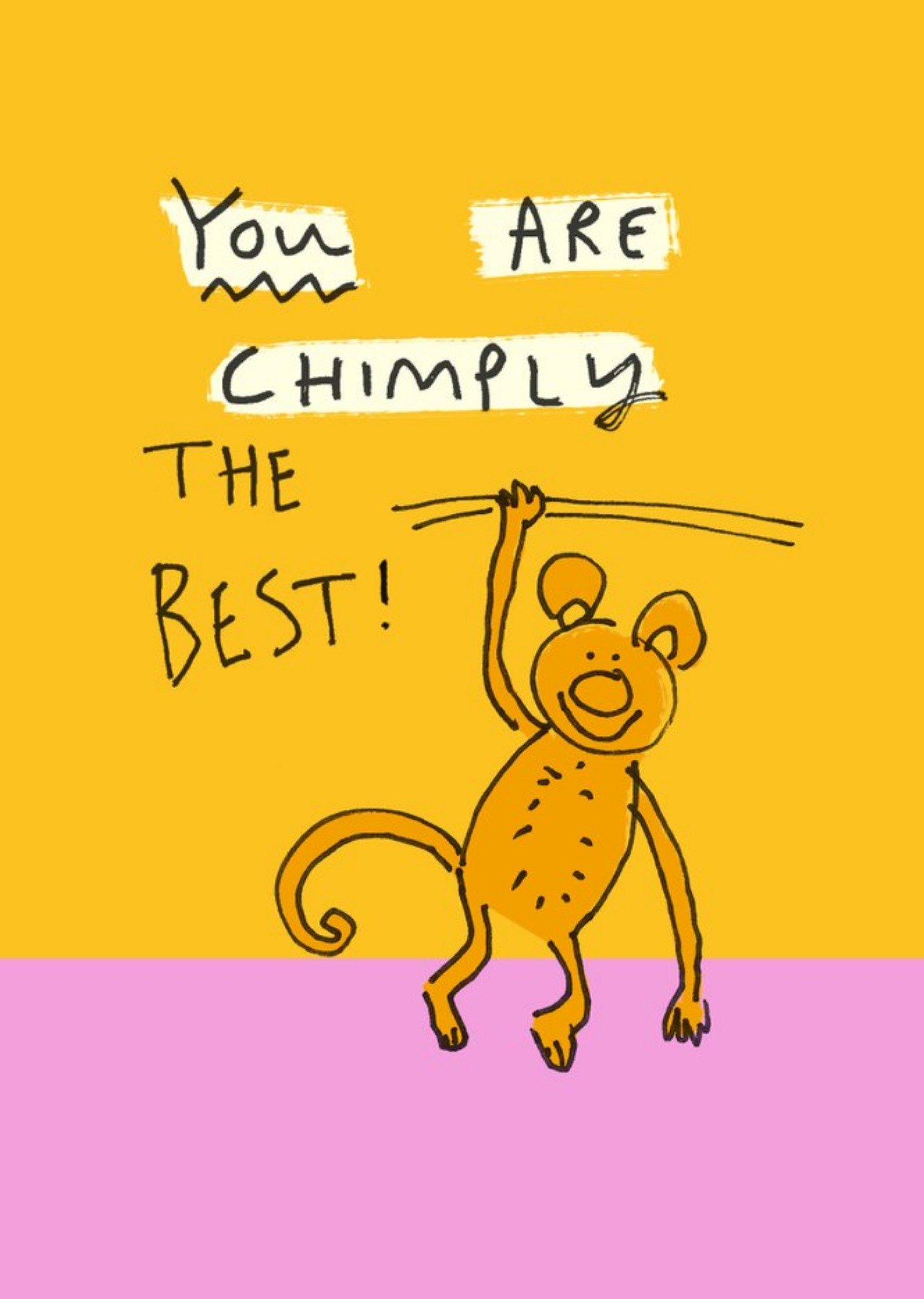 Moonpig Felt Studios Funny Illustrated Chimp Pun Birthday Card Ecard