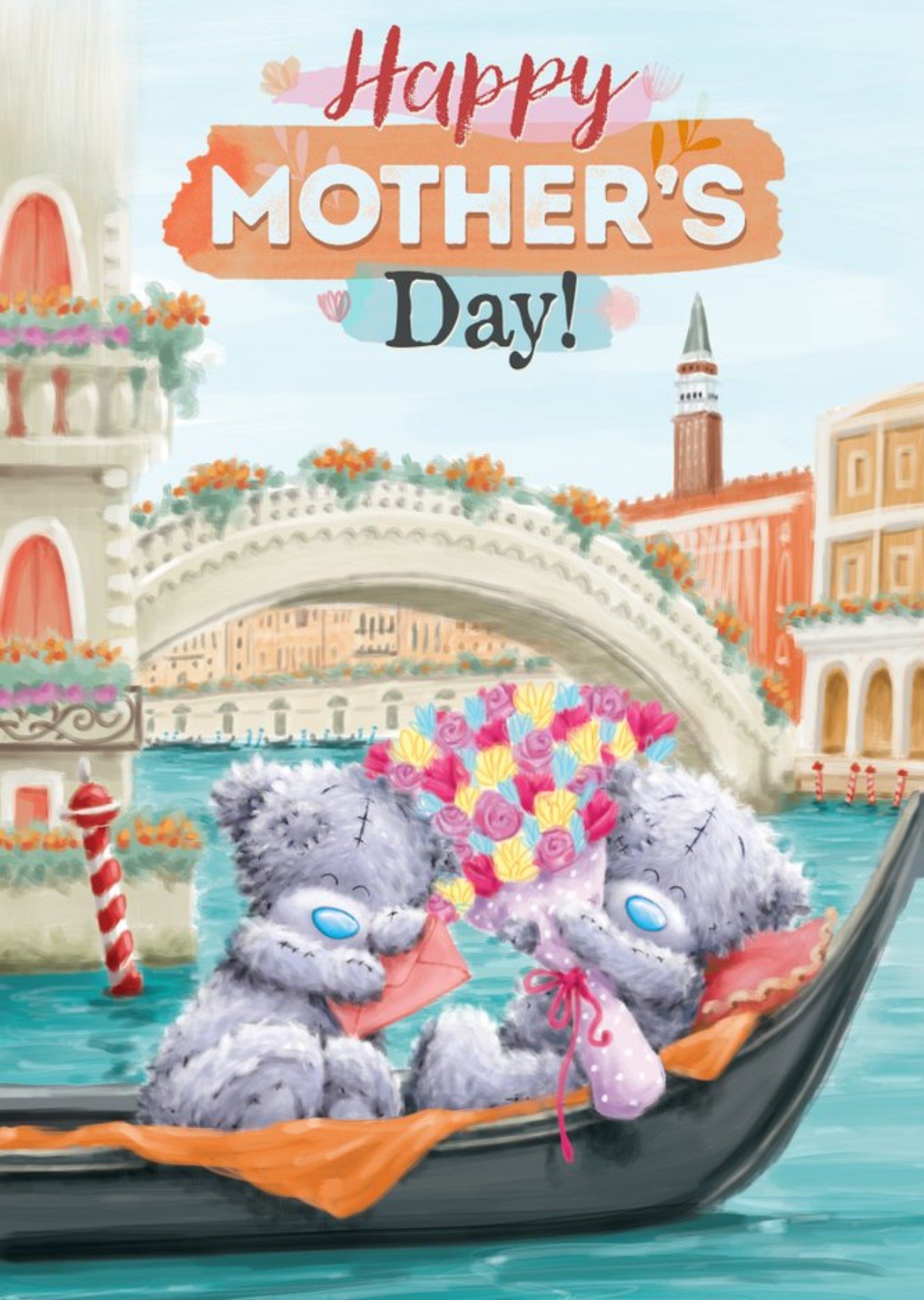 Me To You Tatty Teddy Venice Illustraion Mother's Day Card, Large
