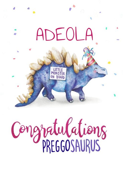 Dinosaur Pun Congratulations Pregnancy Card