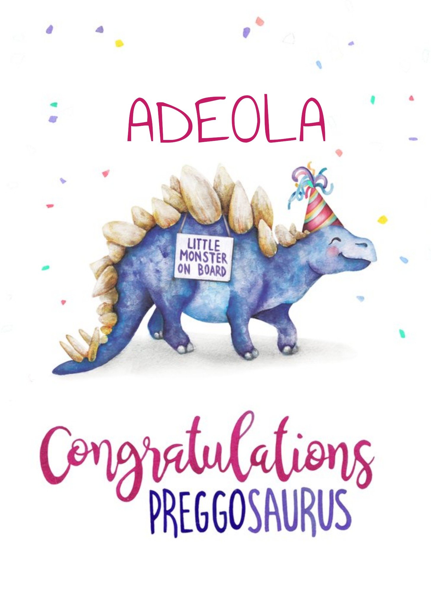 Moonpig Dinosaur Pun Congratulations Pregnancy Card, Large
