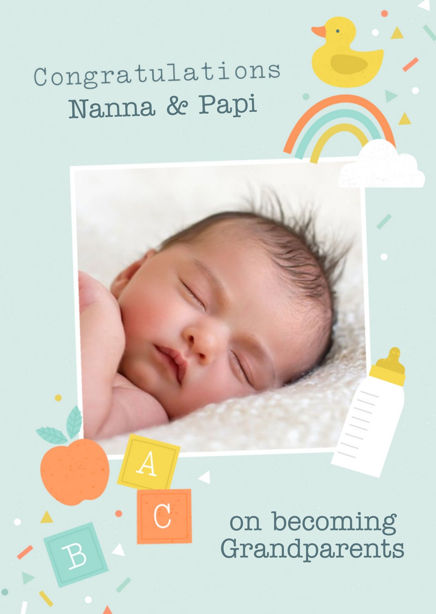 Congratulations On Becoming Grandparents Photo Upload Card Ecard