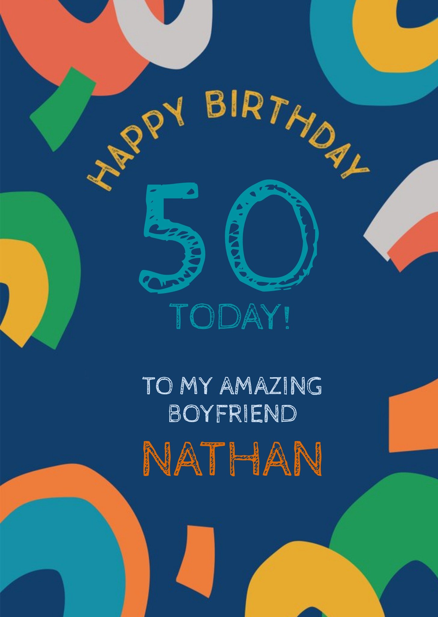 Moonpig Trendy Arty To My Amazing Boyfriend Birthday Card, Large