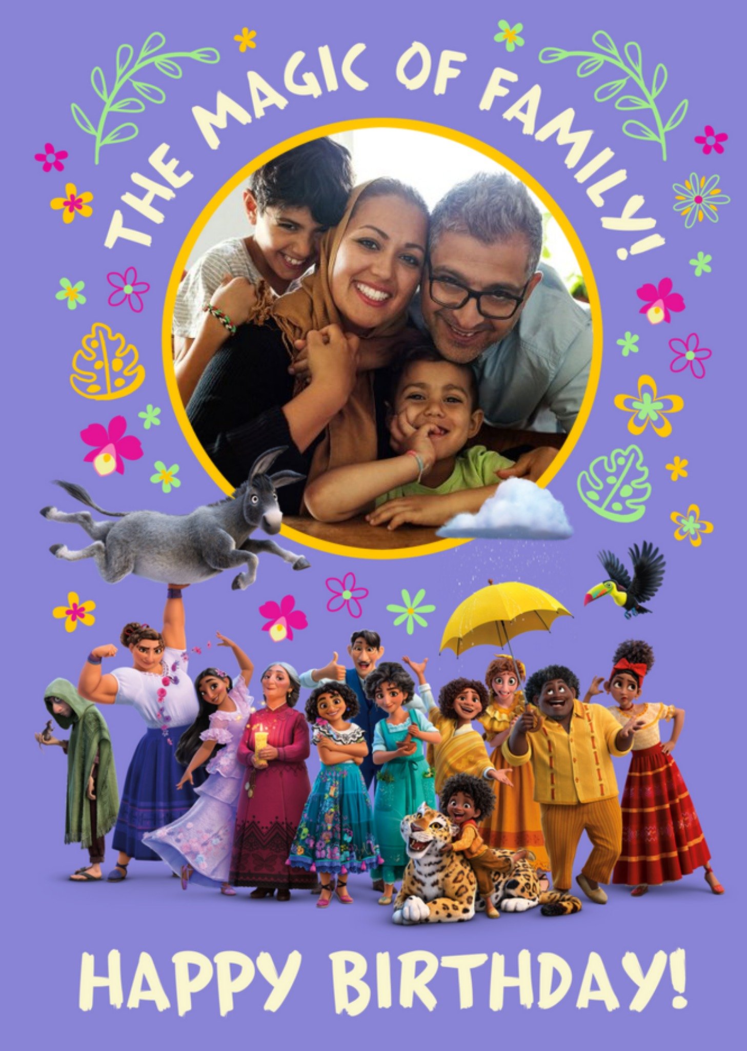 Disney Ecanto The Magic Of Family Photo Upload Birthday Card, Large