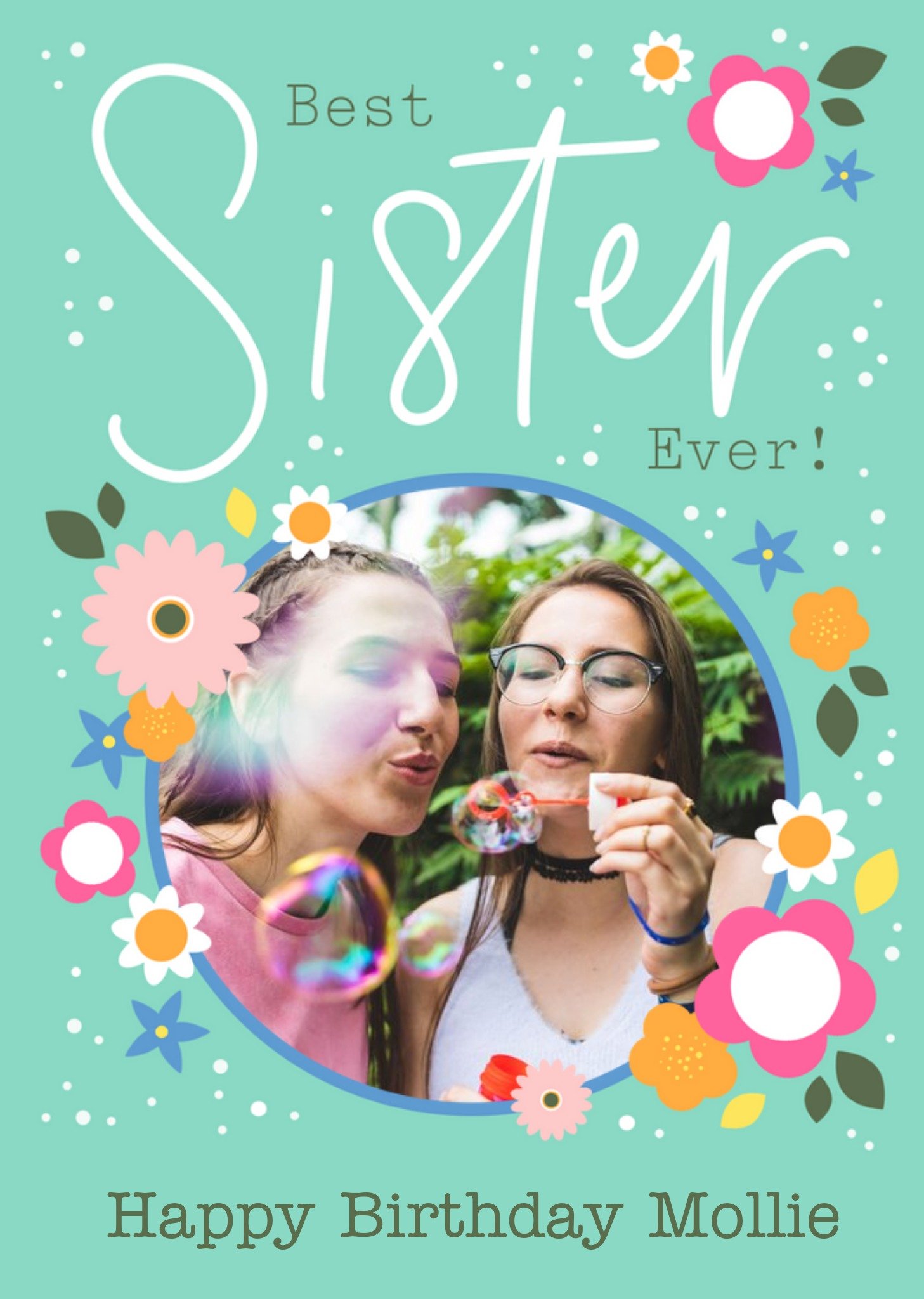 Best Sister Ever Photo Upload Card Ecard