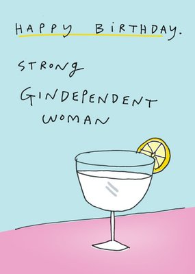 Felt Studios Funny Illustrated Gin Pun Birthday Card