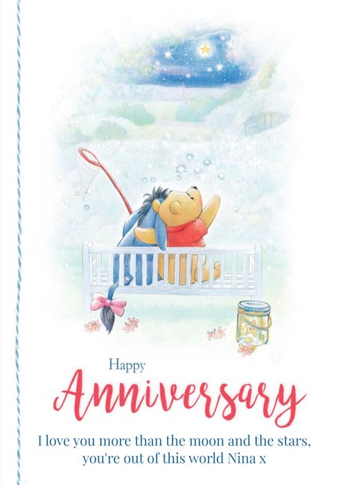 Disney Winnie The Pooh Moon And Stars Happy Anniversary Card