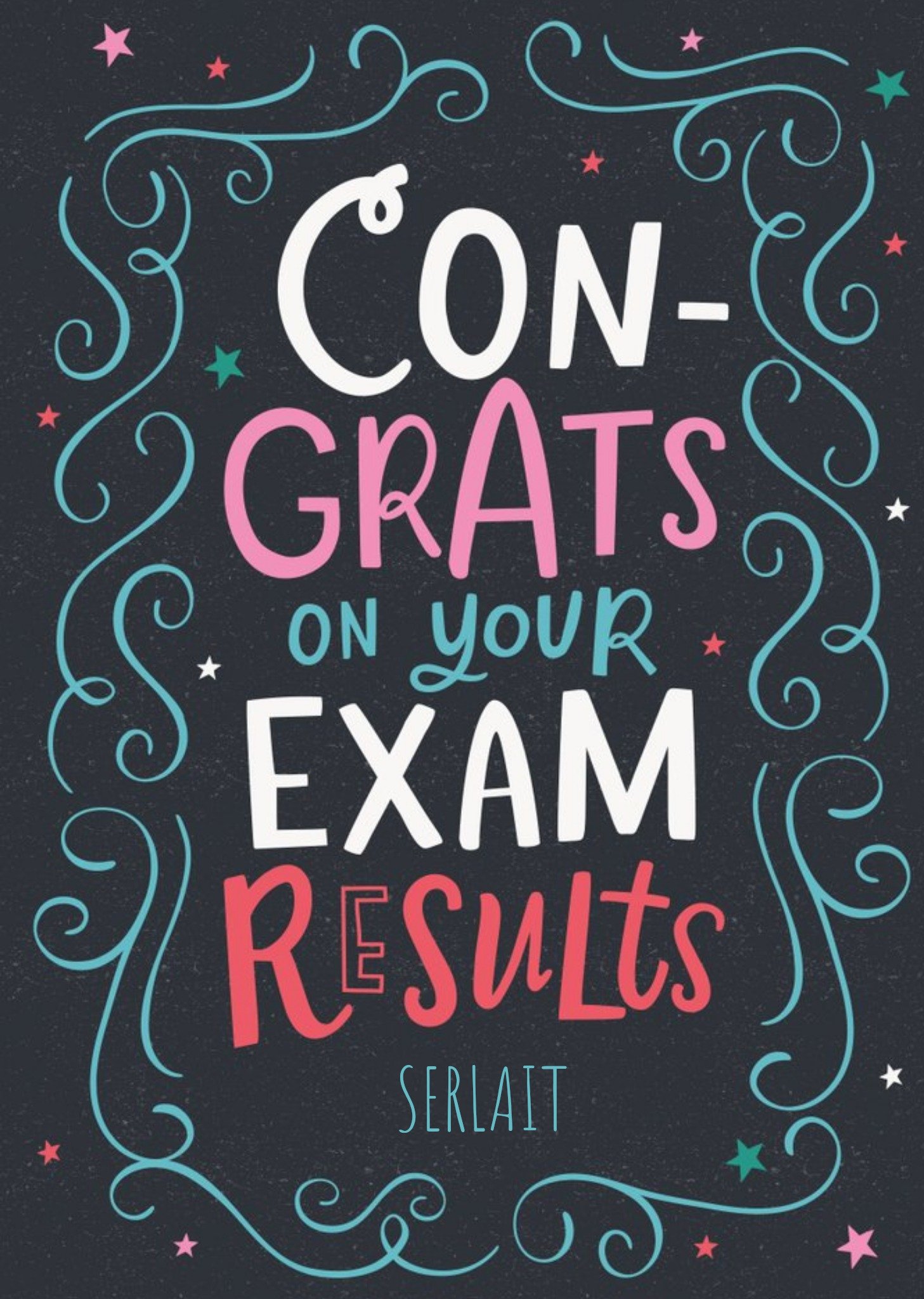 Ebony Newton Design Typographic Irish Congratulations Exams Card