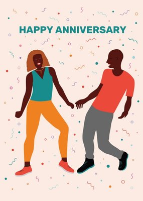 Huetribe Couple Dancing Anniversary Confetti Card