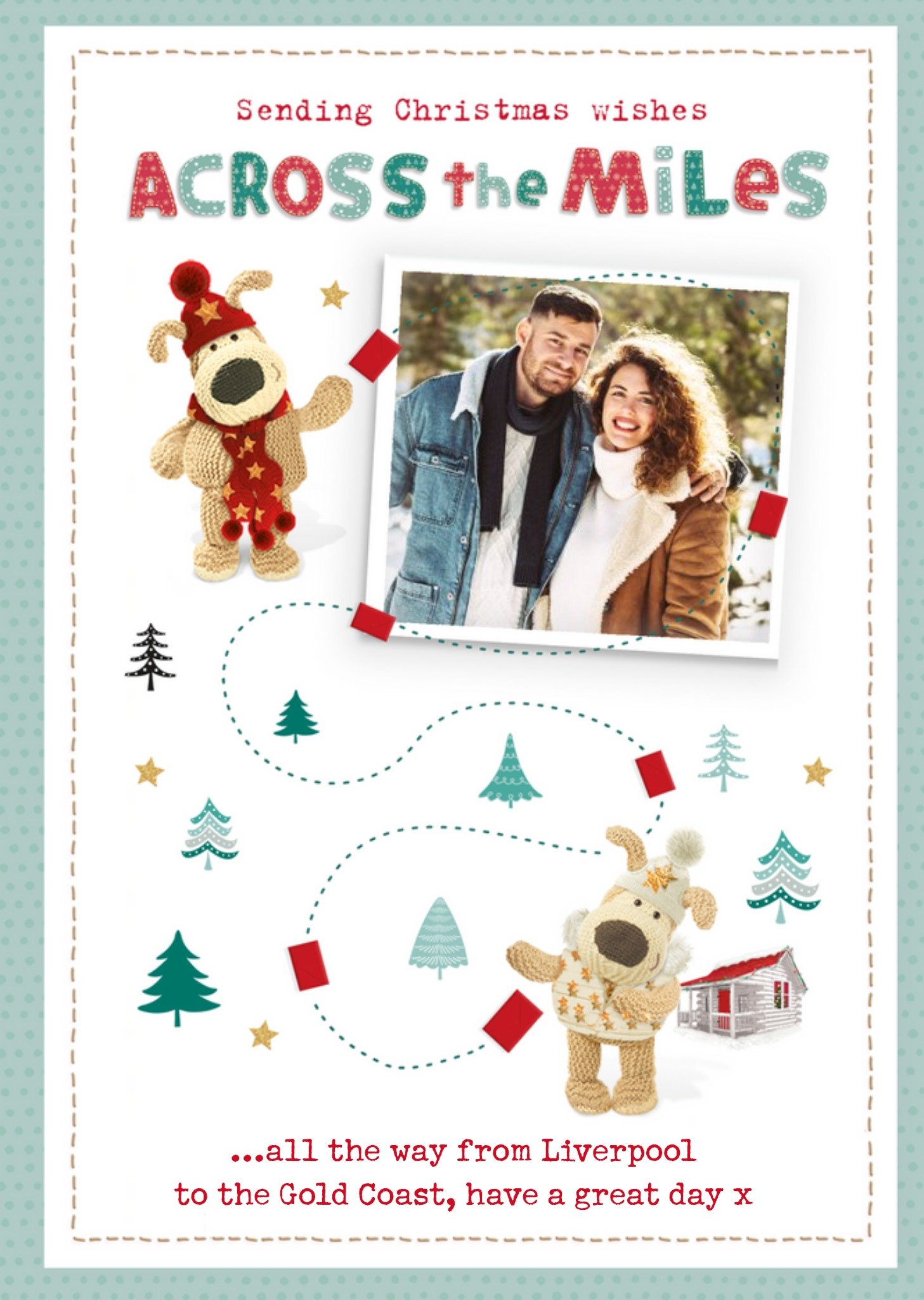 Boofle Photo Upload Christmas Card Sending Christmas Wishings Across The Miles, Large