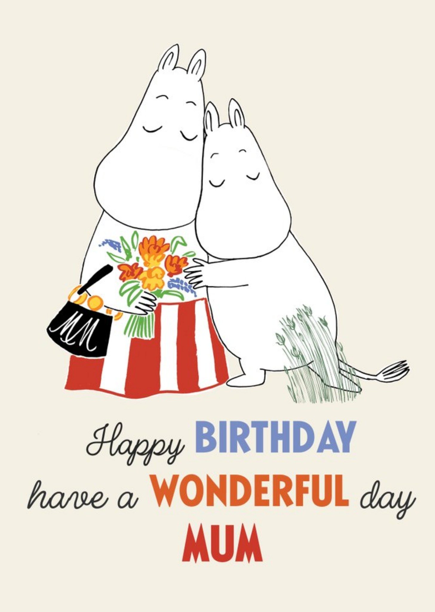 Moonpig Cute Moomin Mum Wonderful Birthday Card, Large