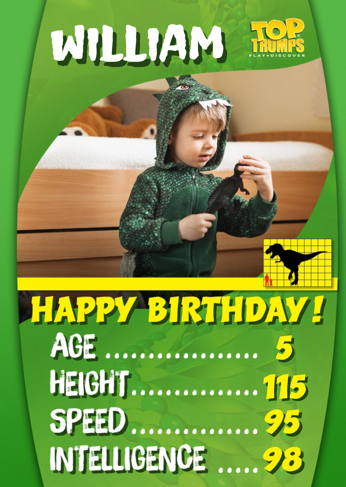 Other Top Trumps Dinosaur Photo Upload Birthday Card, Large