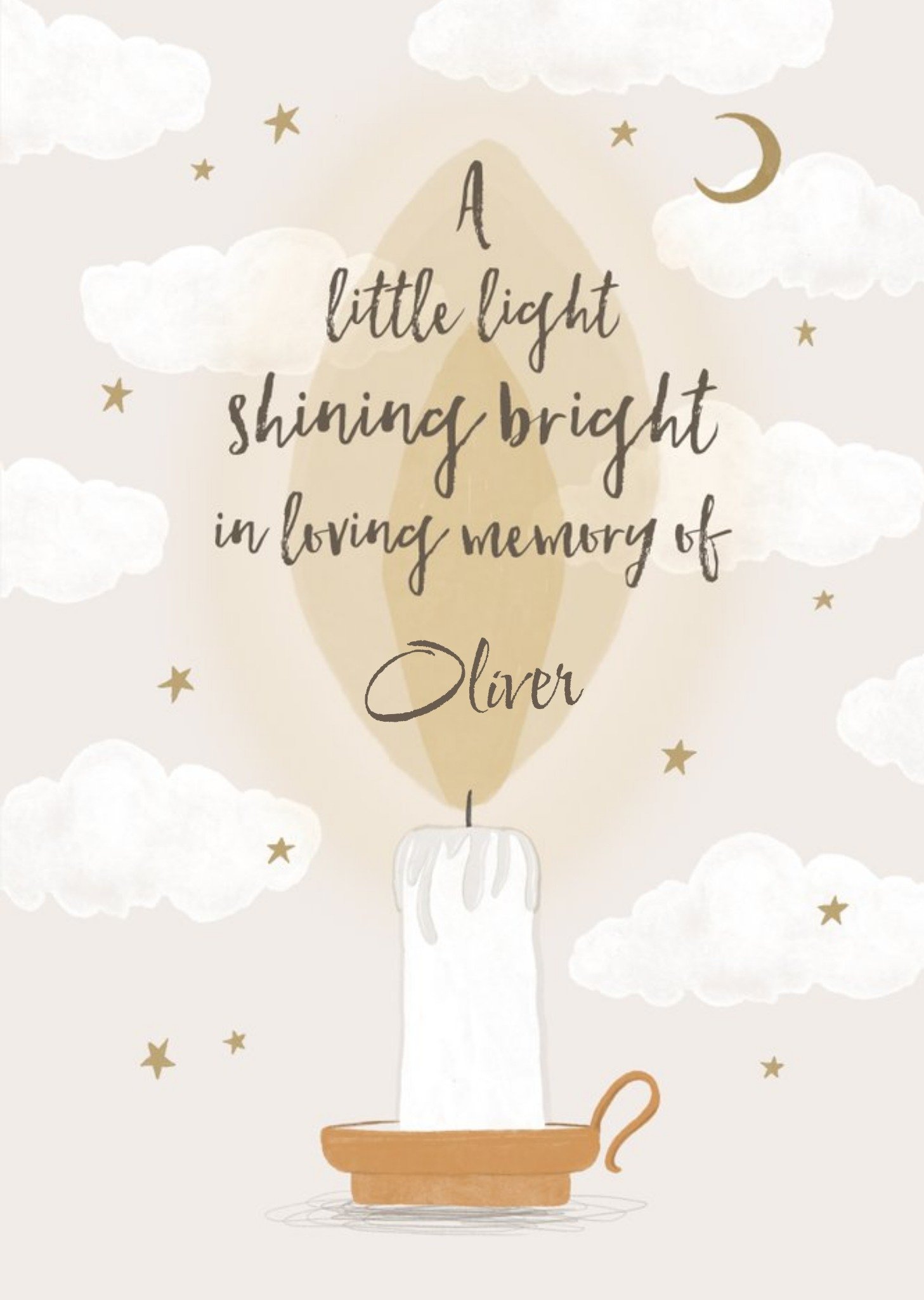 Candle Illustration Child Loss Card Ecard