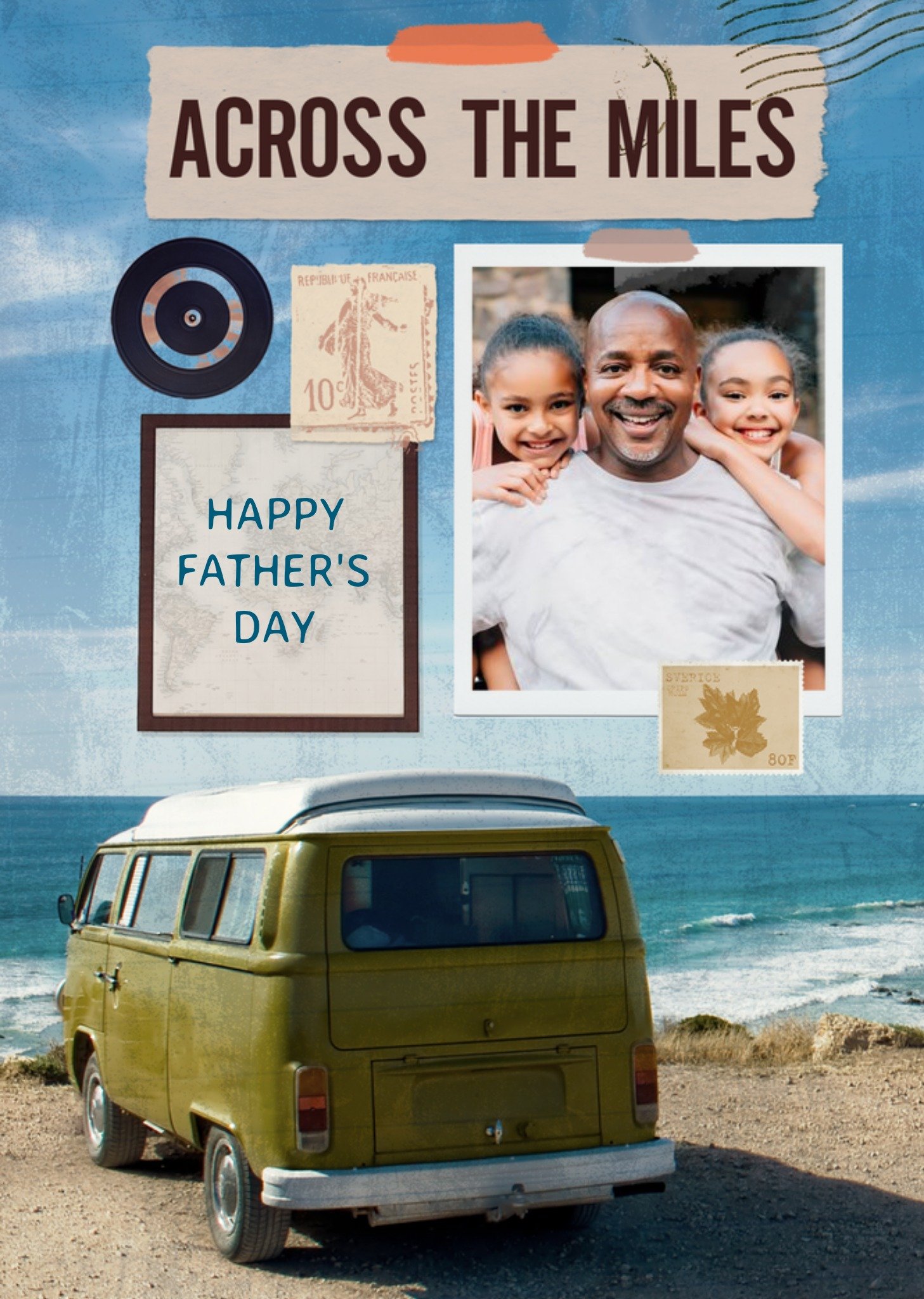 Photographic Caravan Across The Miles Photo Upload Father's Day Card Ecard