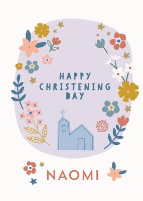 Natalie Alex Designs Illustrated Church Christening Day Card