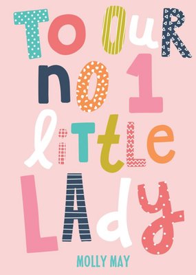 Typographic No 1 Little Lady Birthday Card