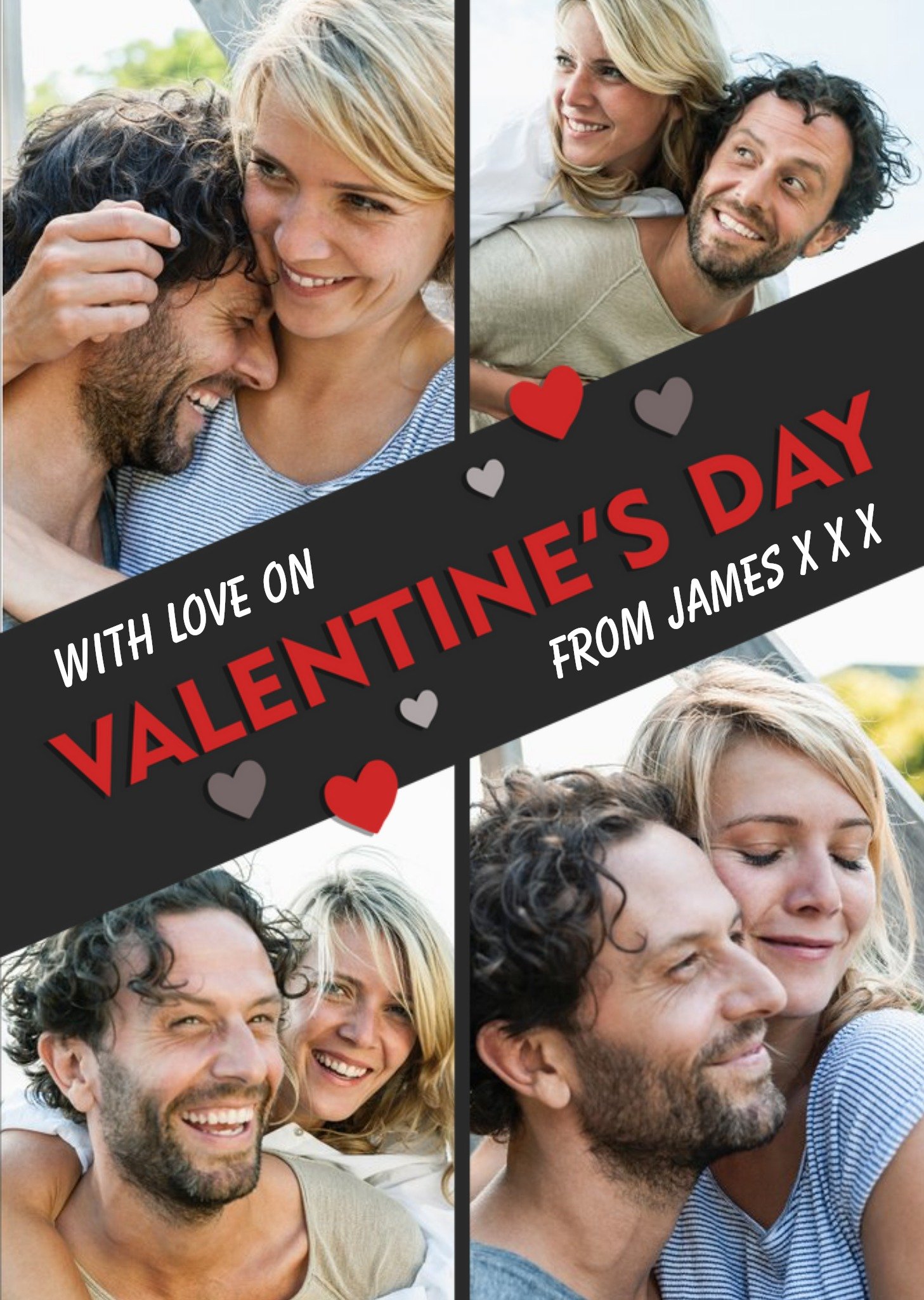 With Love Of Valentines Day 4 Photo Upload Card Ecard