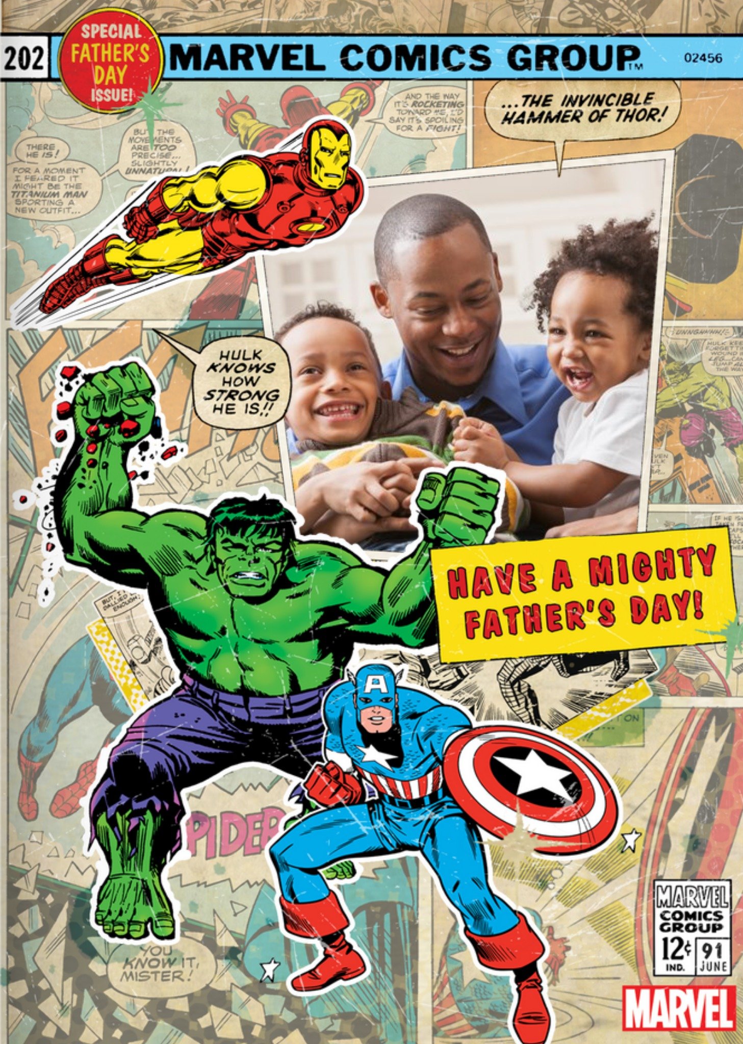 Disney Marvel Action Heroes Father's Day Photo Card