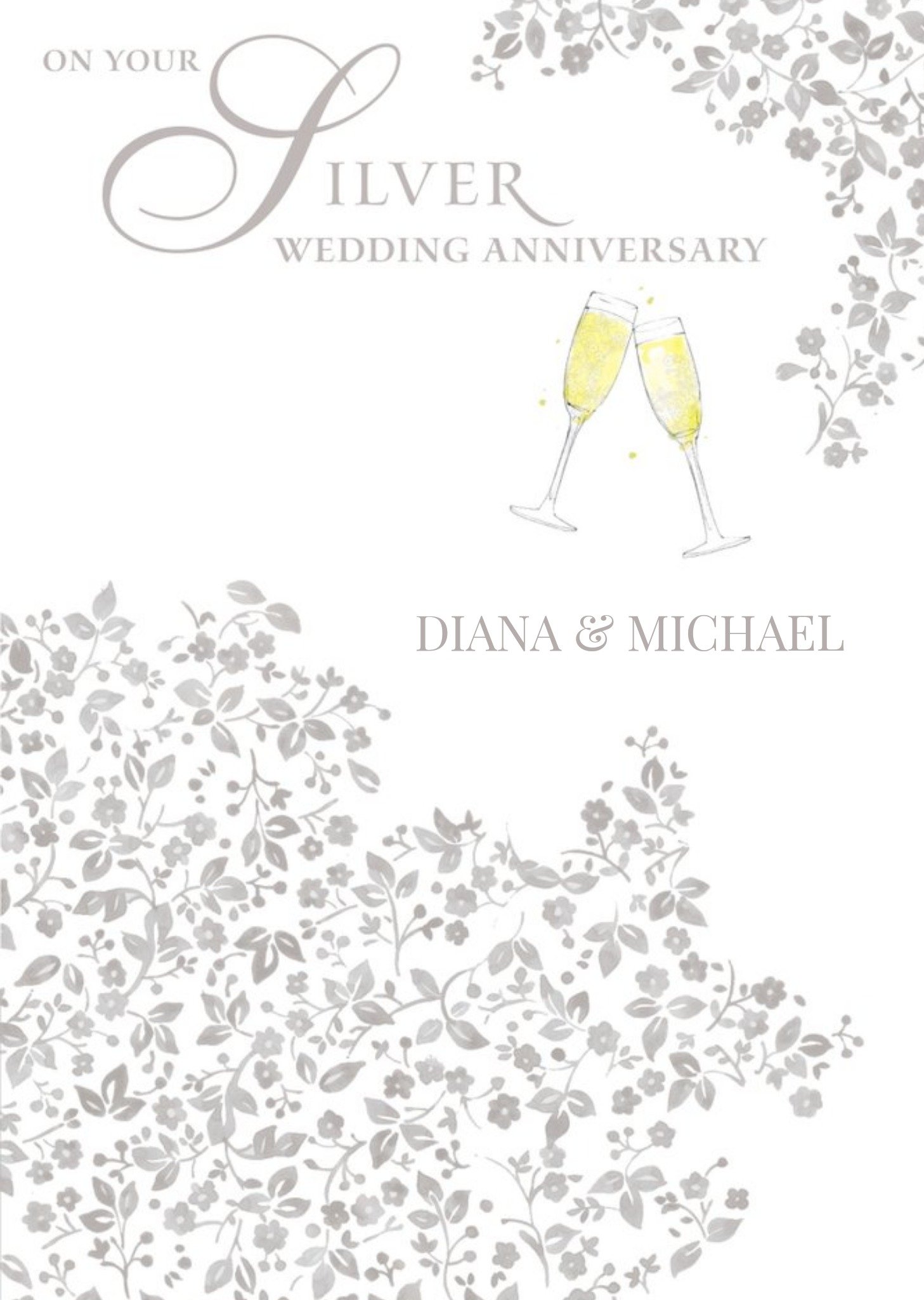 Moonpig Anniversary Card - Silver Wedding Anniversary, Large