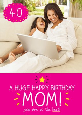 Happy Jackson Mom Photo Upload 40th Birthday Card