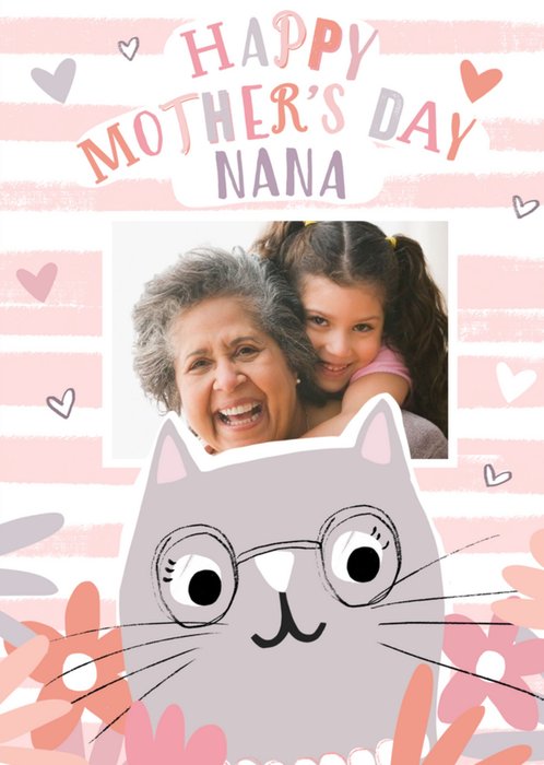 Cute Modern Mother's Day Photo Upload Card For Nana