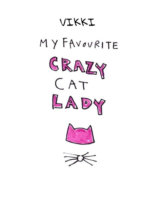 Birthday Card - Cat Lady - Cats - Illustration