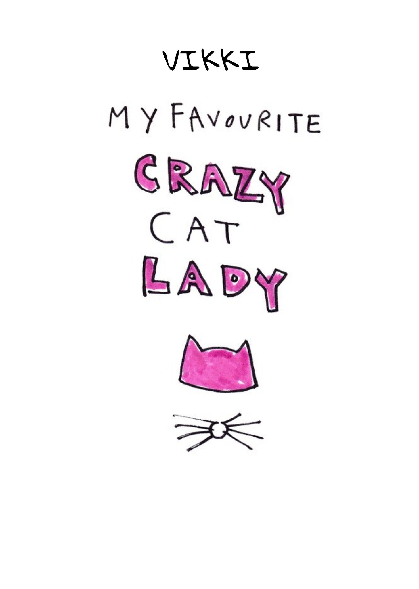 Moonpig Birthday Card - Cat Lady - Cats - Illustration Ecard