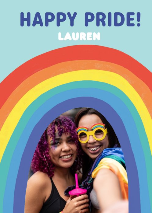 Happy Pride Rainbow Photo Upload Card